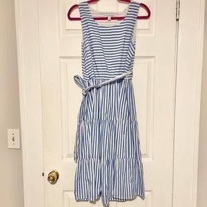 Blue and White striped dress sz M